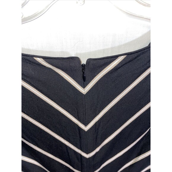 White House Black Market V Neck Dress Women’s Size 10 Black Striped Zip Back NWT - Picture 9 of 12